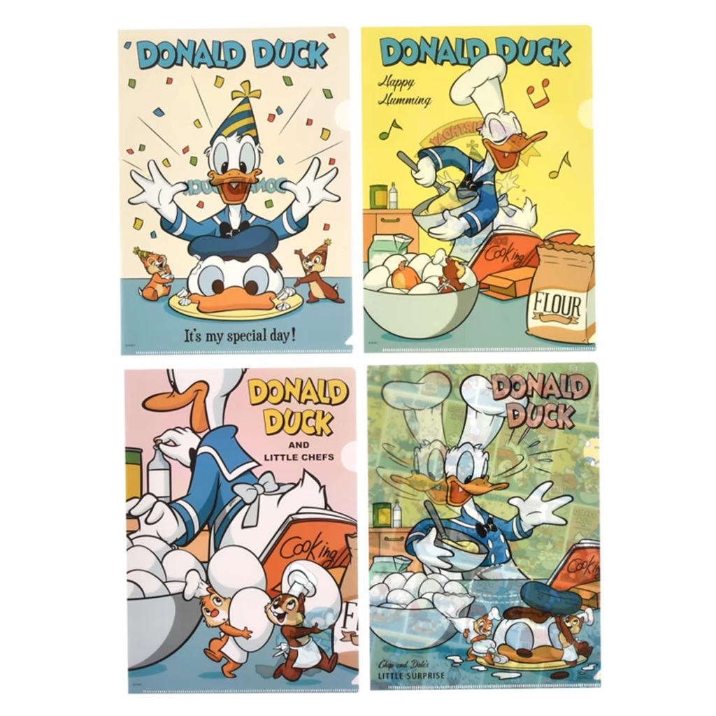 Disney Donald And Chip & Dale's Clear File Set Of 4