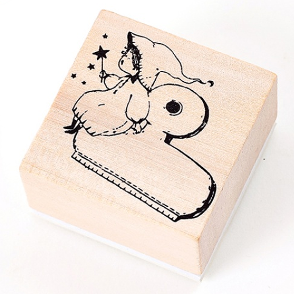 Mo. Card Stationery Series Rubber Stamp - Long Tail Clip