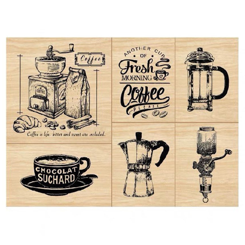 Twilight Wooden Stamp Set - Coffee Is My Source Of Happiness