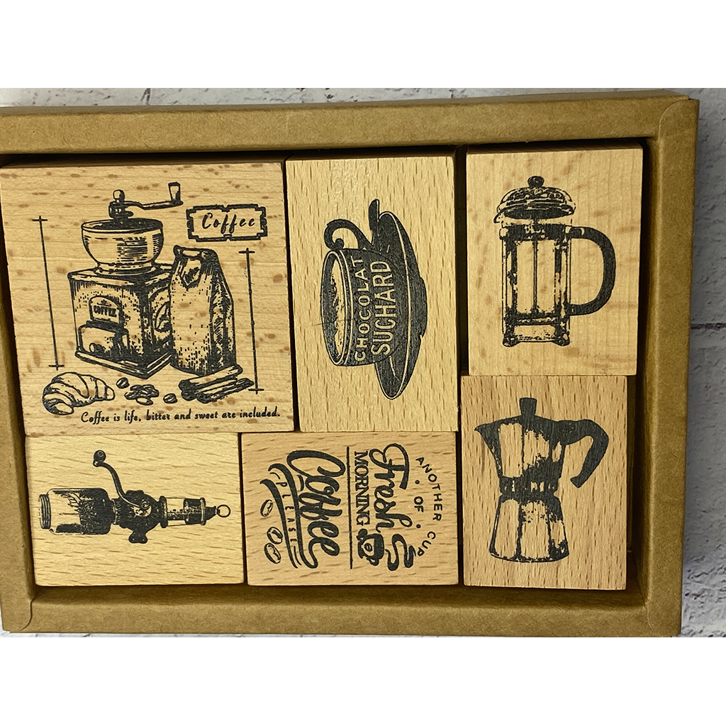 Twilight Wooden Stamp Set - Coffee Is My Source Of Happiness