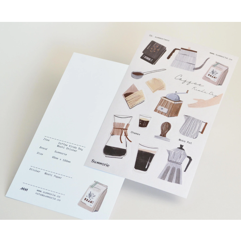 Summorie Coffee Kinda Day Washi Sticker