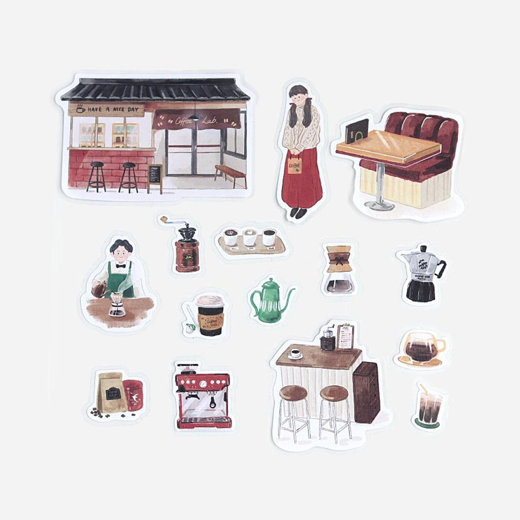BGM Deco Sticker Little Shop Coffee Lab