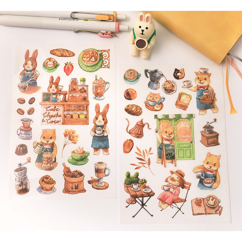 Maruco Art Print On Sticker Coffee Shop