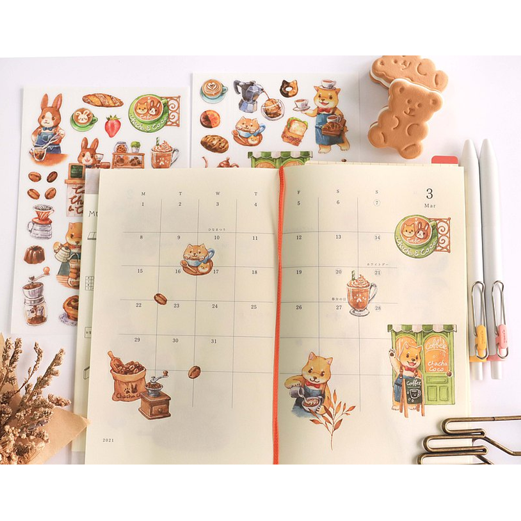 Maruco Art Print On Sticker Coffee Shop