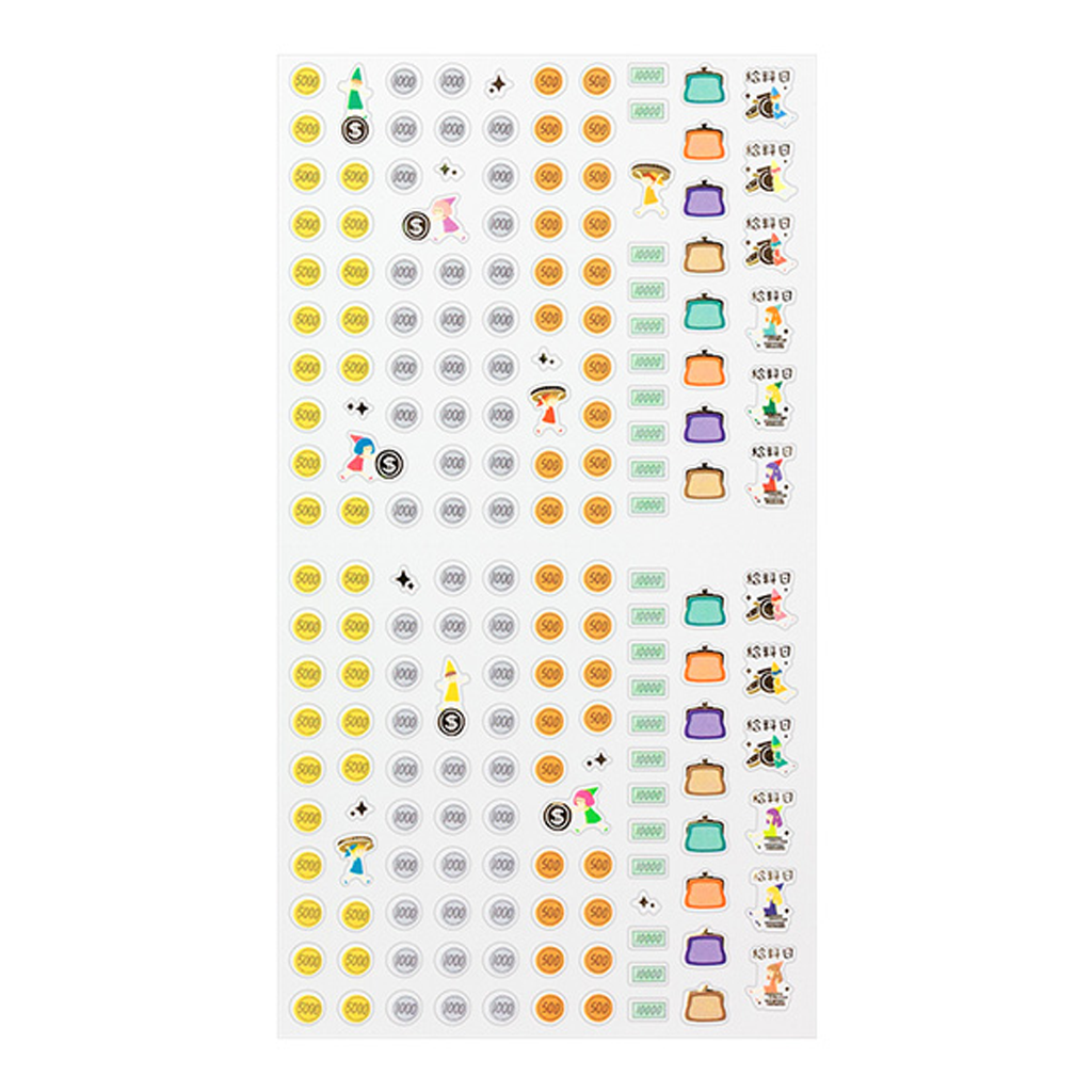 Midori Notebook Sticker Coin Pattern