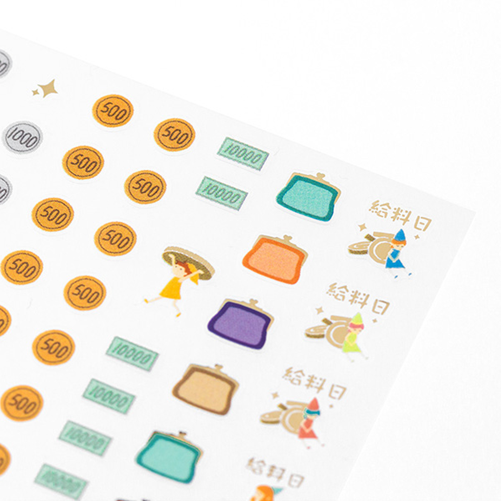Midori Notebook Sticker Coin Pattern