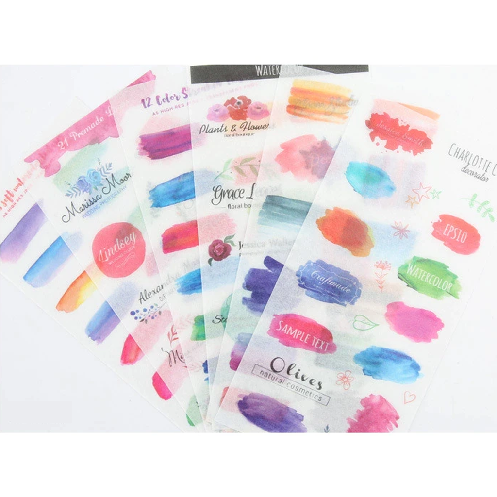 Colorful Watercolor Decorative Sticker
