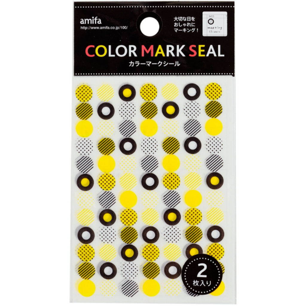 Amifa Color Mark Sticker 2P Monochrome &amp; Neon Yellow
