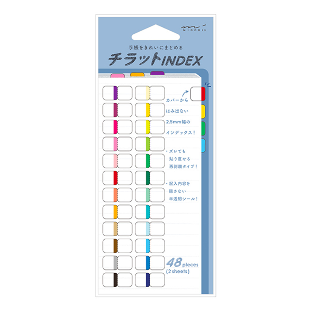 Midori Index Label Chirat 24 Colors Vivid