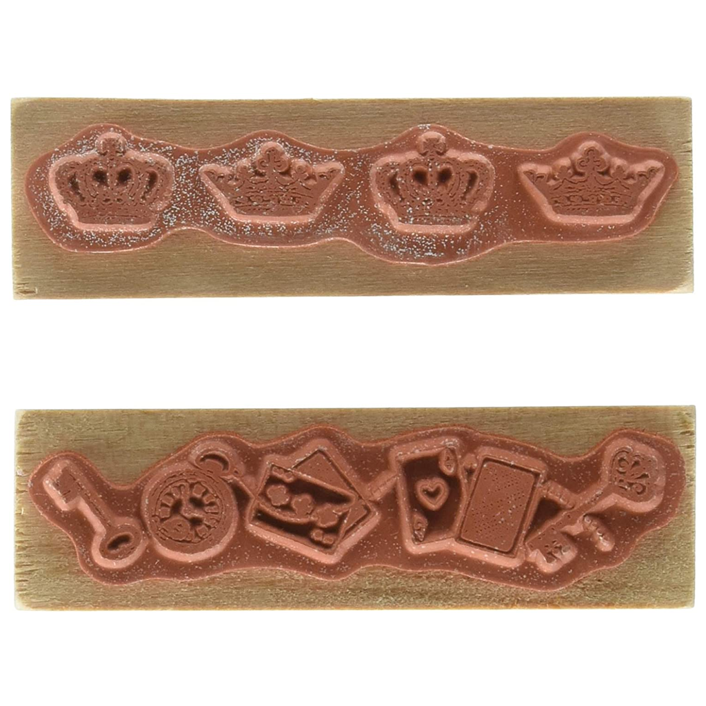 Kodomo No Kao Rubber Stamp - Crown And Cards
