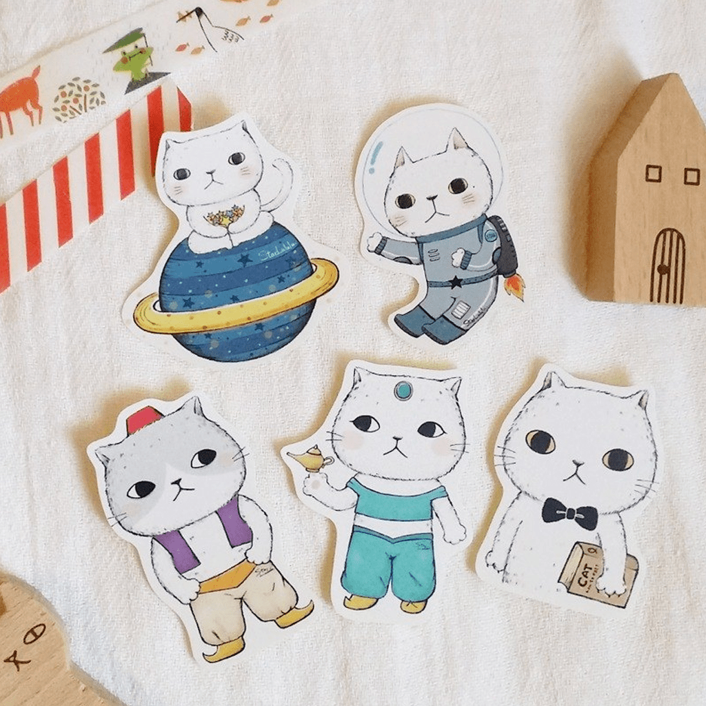 Starlulu Flake Sticker Cute Cat Custome