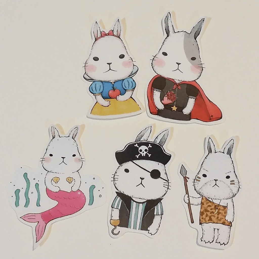 Starlulu Flake Sticker Meng Meng Rabbit Custome