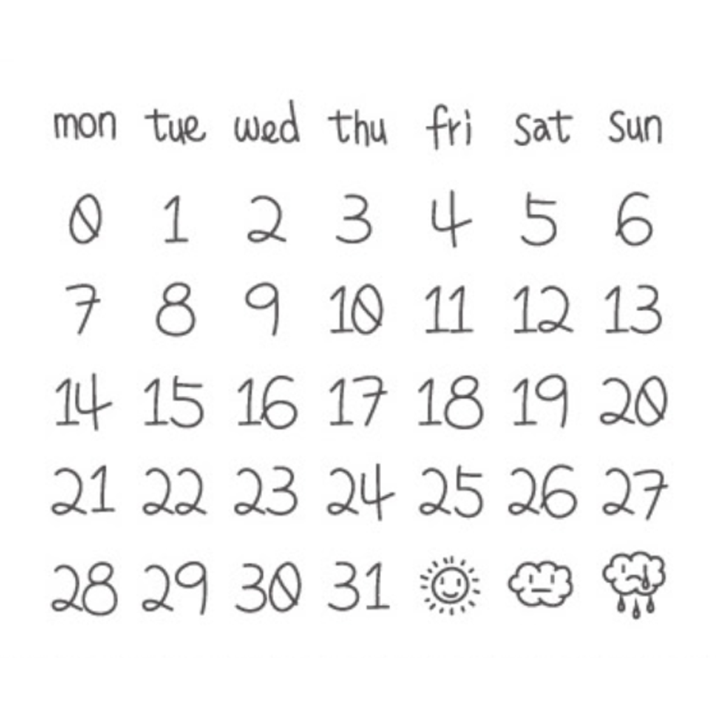 Micia Dimanche - Day By Day Cute For Monthly Calendar