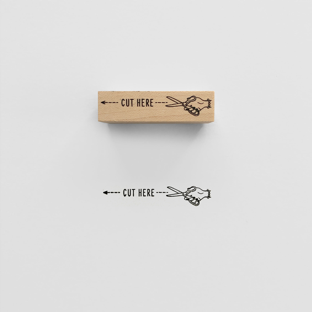 Knoopworks Rubber Stamp - Cut Here