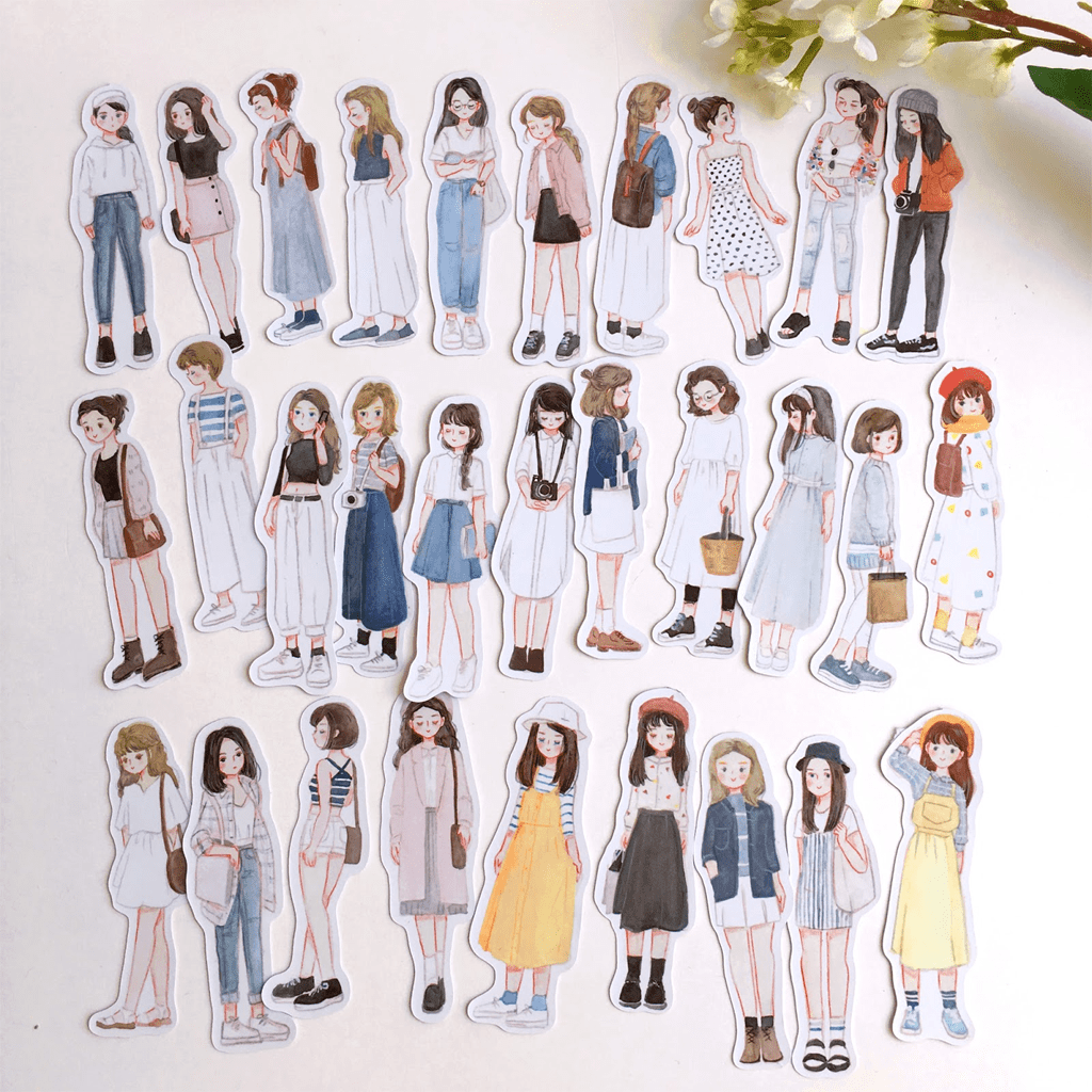 Carrie Illustration Flake Sticker Daily Girls