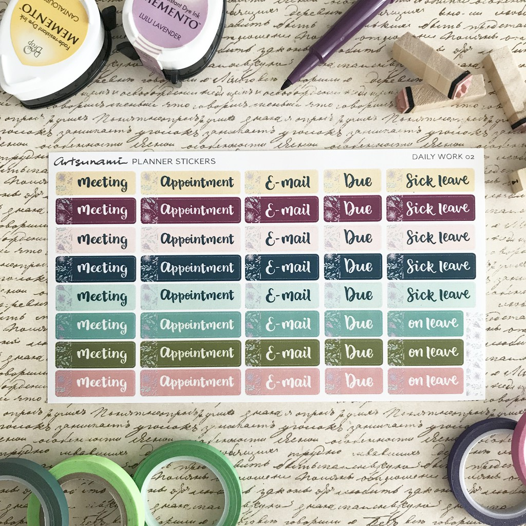 Artsunami Planner Sticker Daily Work 02