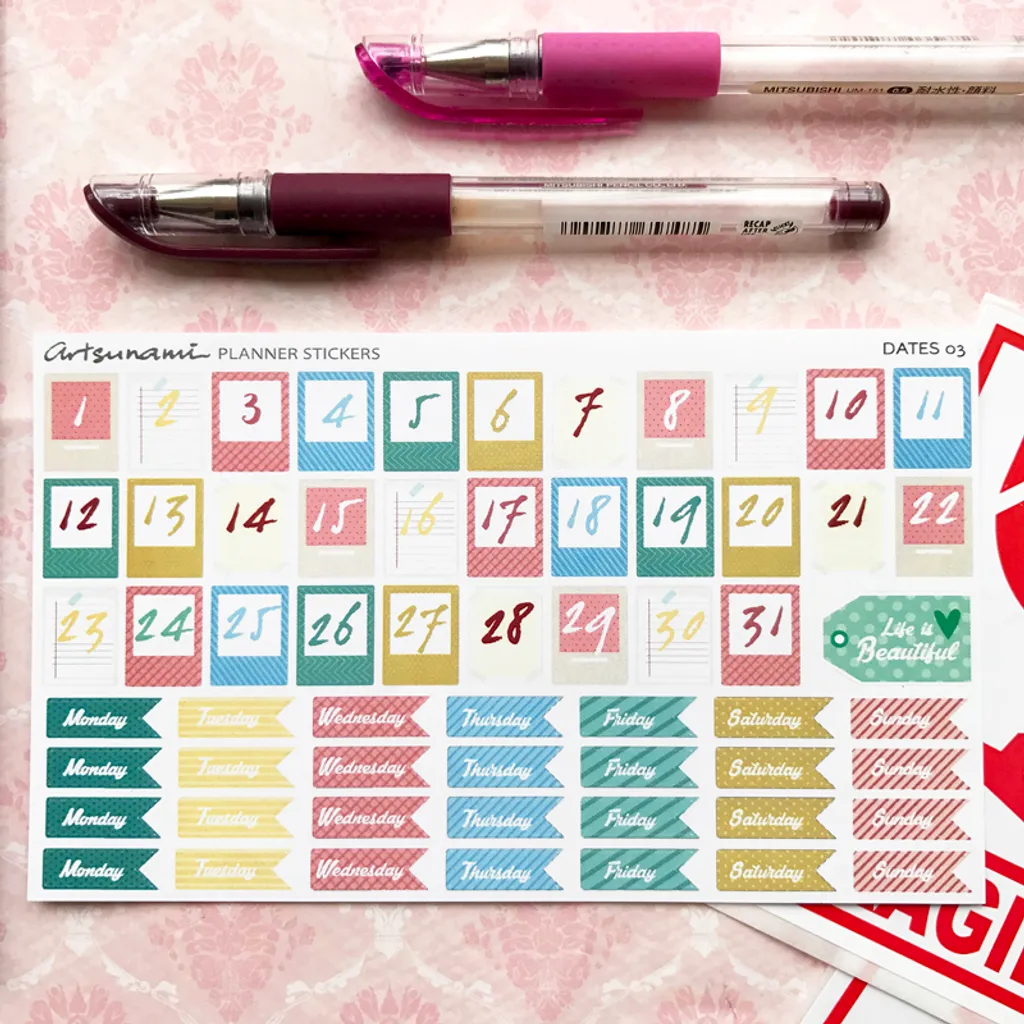 Artsunami Planner Sticker Dates 03