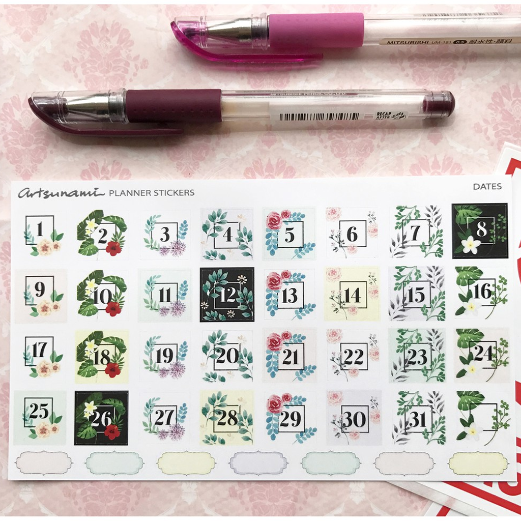 Artsunami Planner Sticker Dates