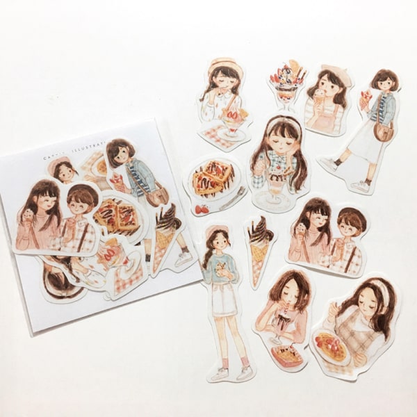 Carrie Illustration Flake Sticker Dessert Time