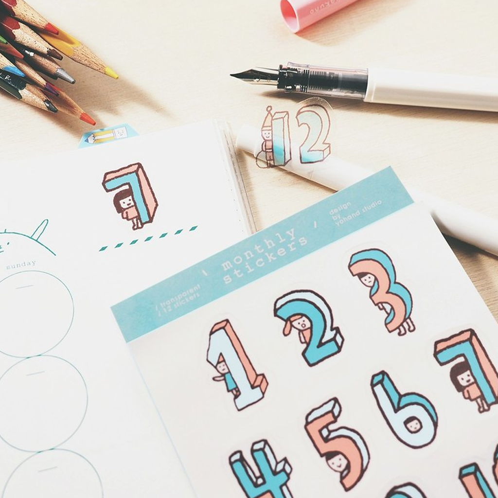 Yohand Studio Monthly Die Cut Tiny Stickers