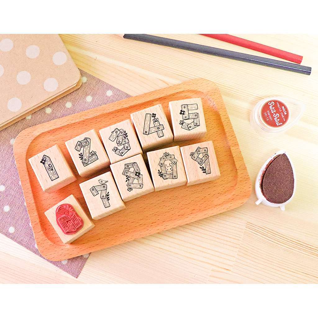 Micia Rubber Stamp - Wooden Box Digital Stamp Set