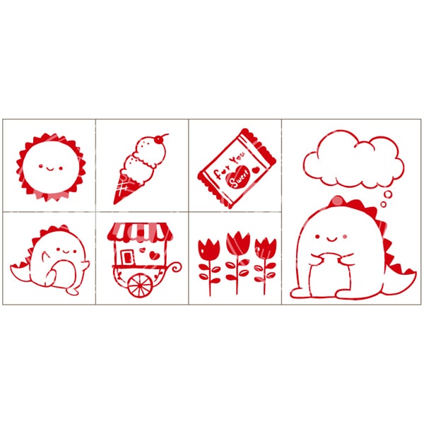 MICIA Scribble Stamp Set - Cute Dinosaur