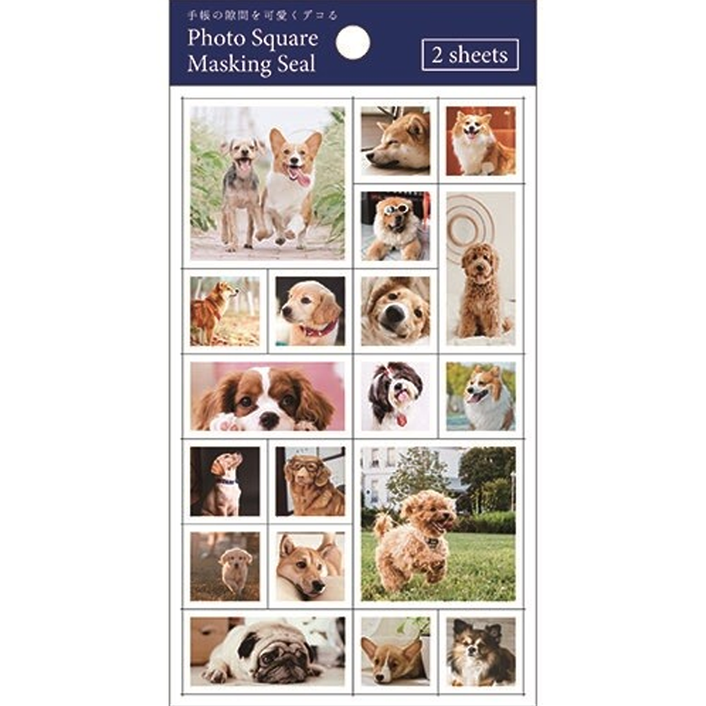 Pine Book Masking Sticker Photo Square Dog