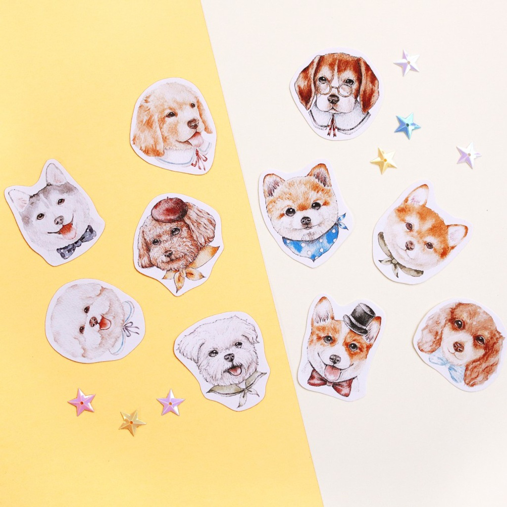 Flake Sticker Meow Meow Star - Dog Portrait