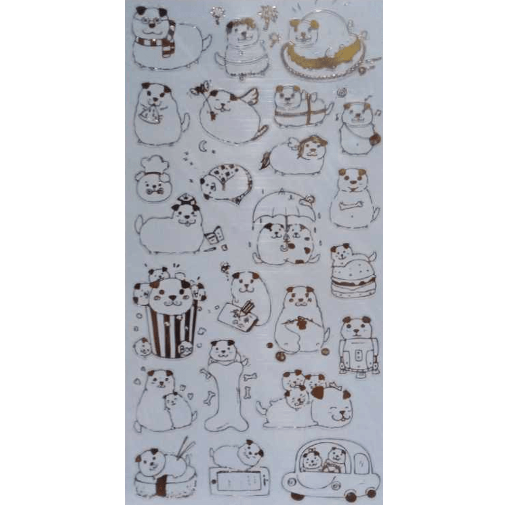 Nekoni Original Designs Sticker - Golden Foil Dog