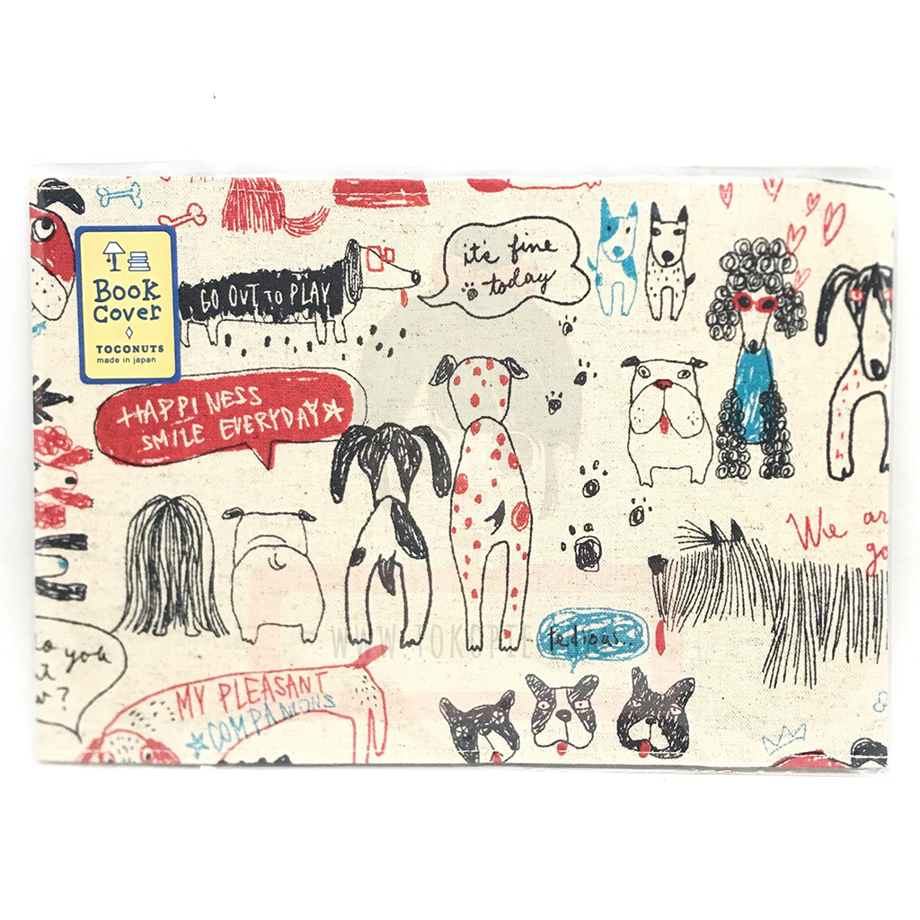 Toconuts Printed Fabric Book Cover Paperback Size Dogs