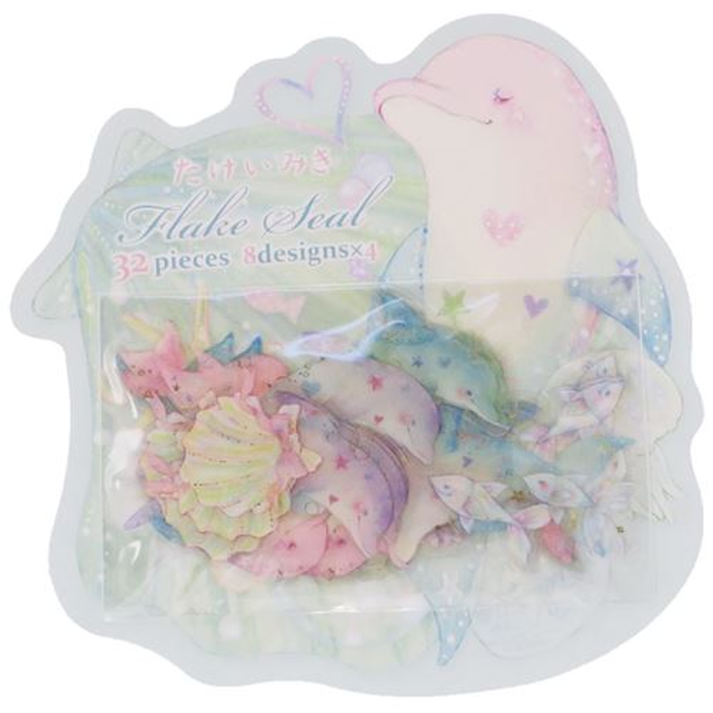 Clothes Pin Flake Seal Sticker Dolphin