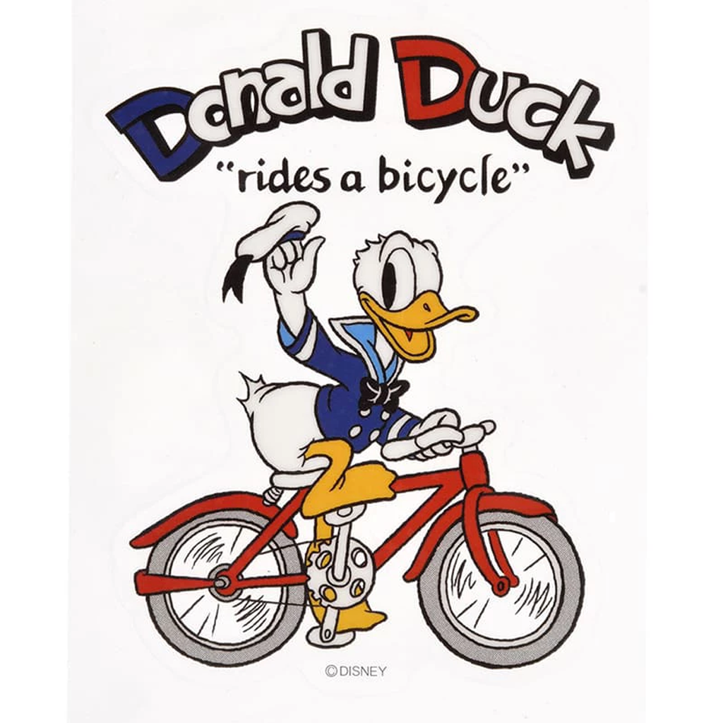 Disney Donald Duck Glittering Transparent Big Sticker - Bicycle Model