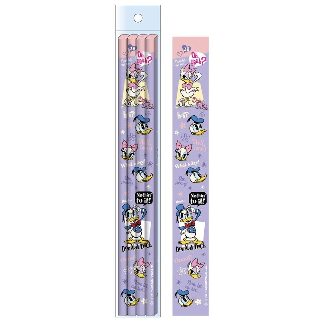 Disney Square Pencil 4 Pcs Set Donald & Daisy