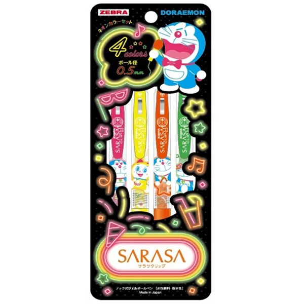 Sarasa Doraemon Neon Set 4