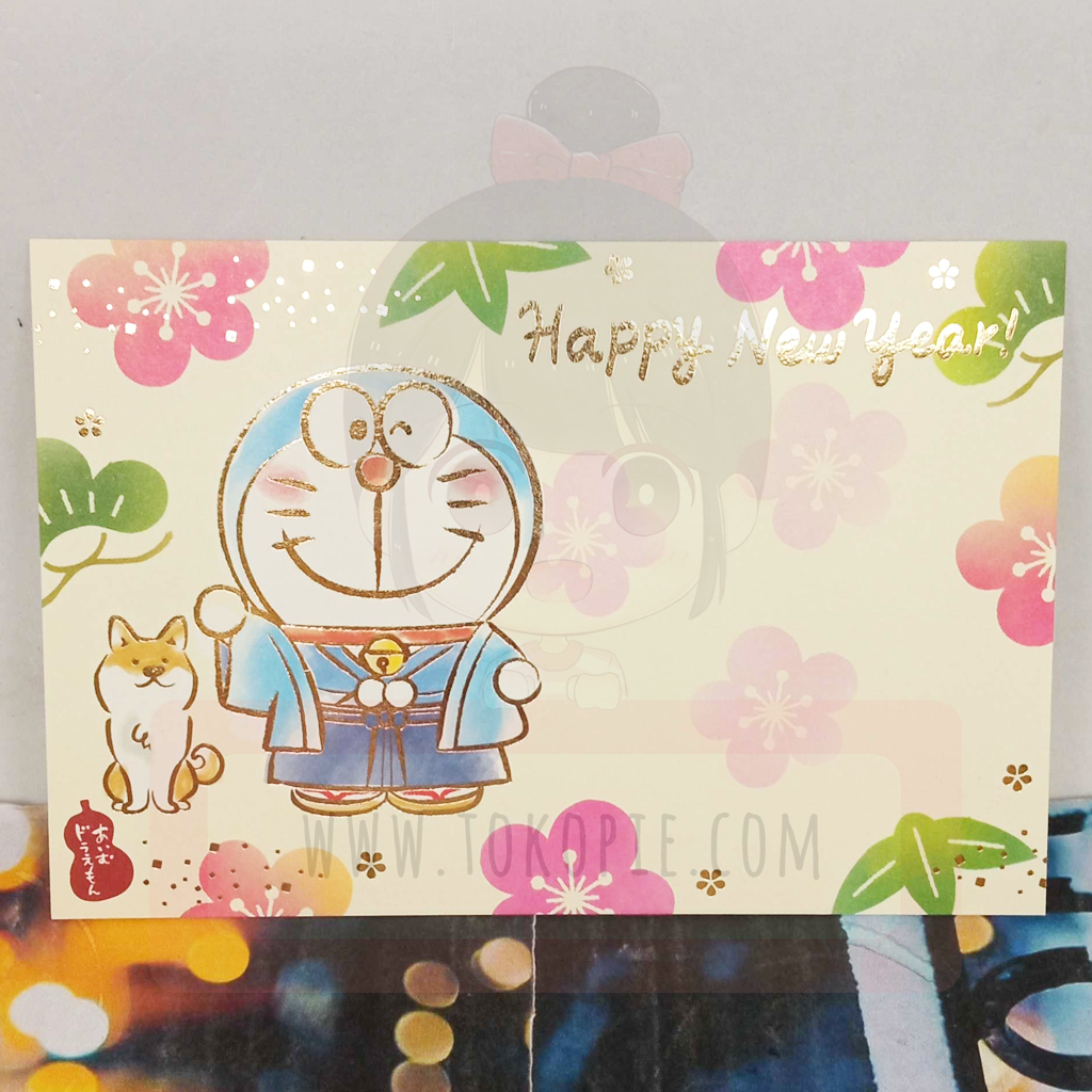 Sanrio Greetings Postcard - Doraemon Happy New Year