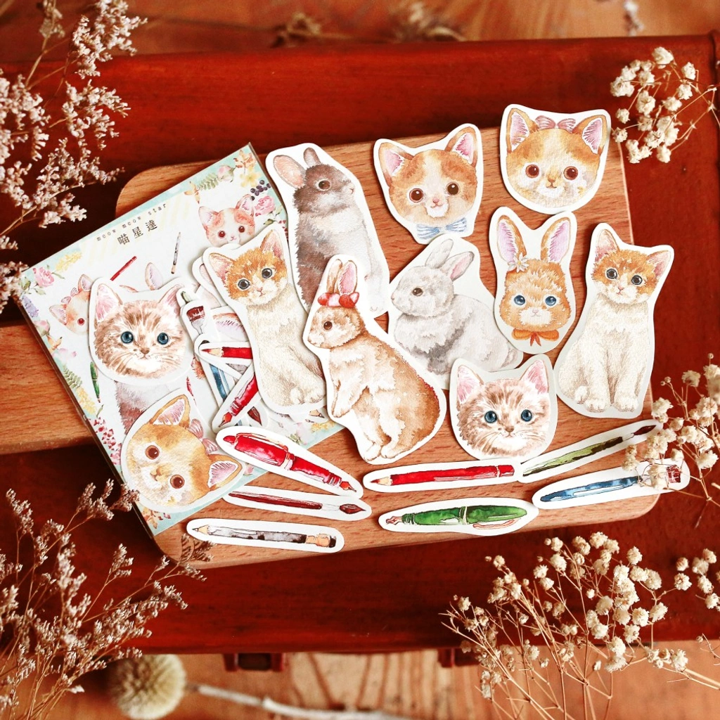 Flake Sticker Meow Meow Star - Animal Writing And Drawing