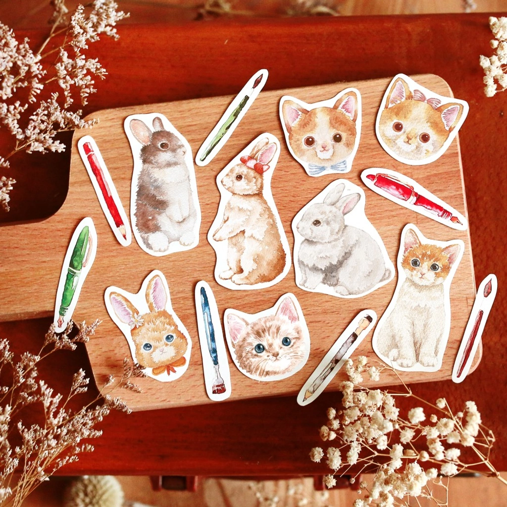 Flake Sticker Meow Meow Star - Animal Writing And Drawing