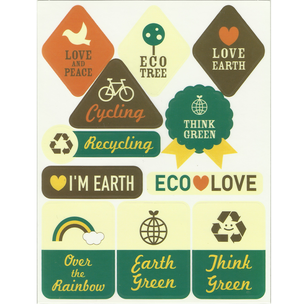 Earth Green Decorative Sticker