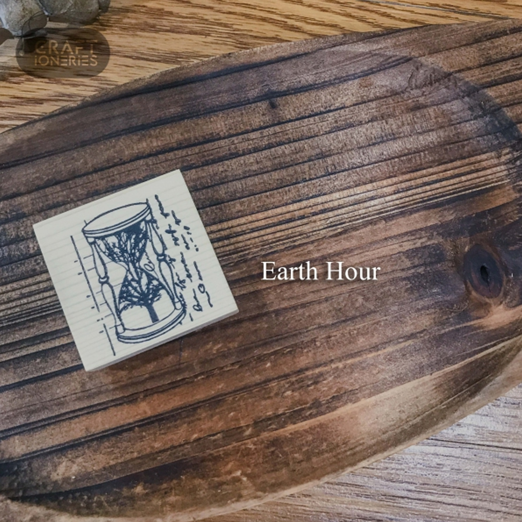 Craftioneries Rubber Stamp - Time Pieces Earth Hour