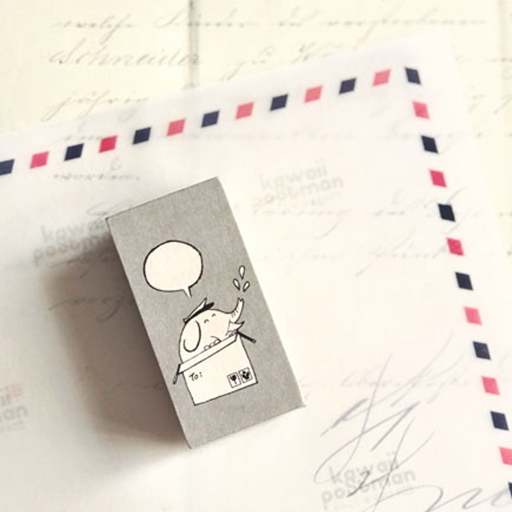 Kawaii Postman Rubber Stamp - Mr. Elephant