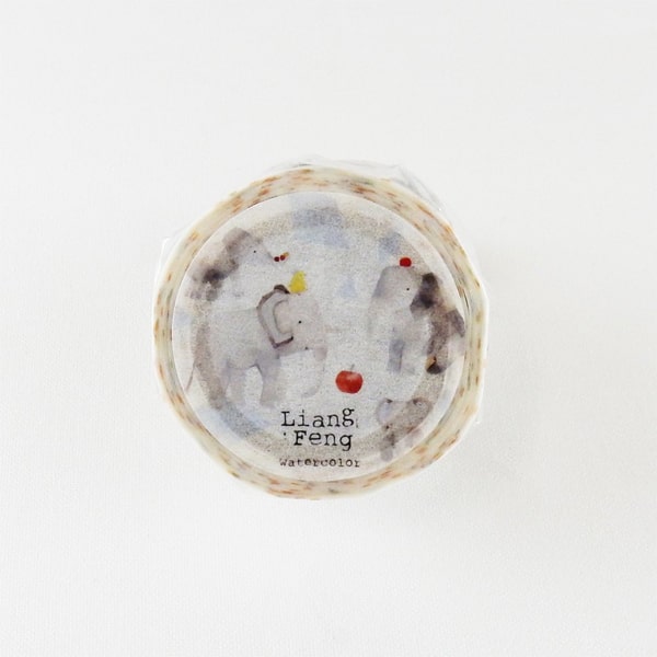 Liang Feng Watercolor Masking Tape - Gray Elephant