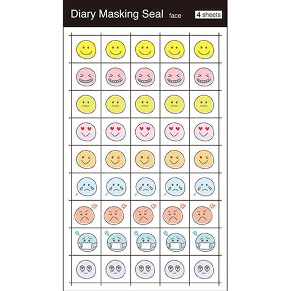 Diary Masking Seal 4 Sheets Emoticon