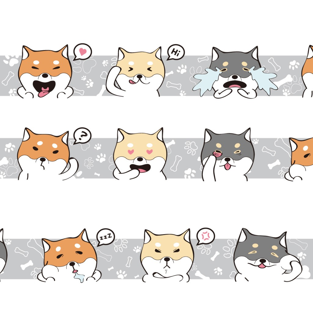 Shiba Inu Emotion Masking Tape