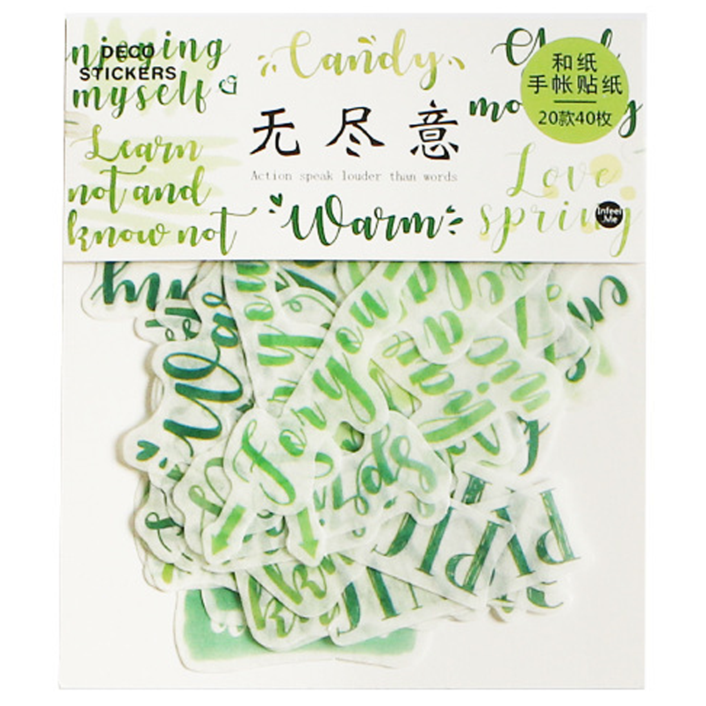 Infeel.me Endless Meaning Green Quotes Deco Stickers