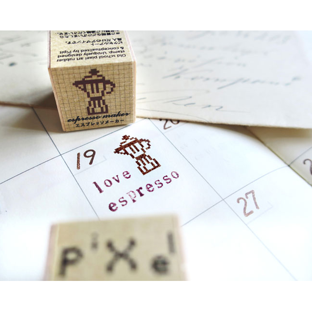 Pixel Rubber Stamp - Espresso Maker