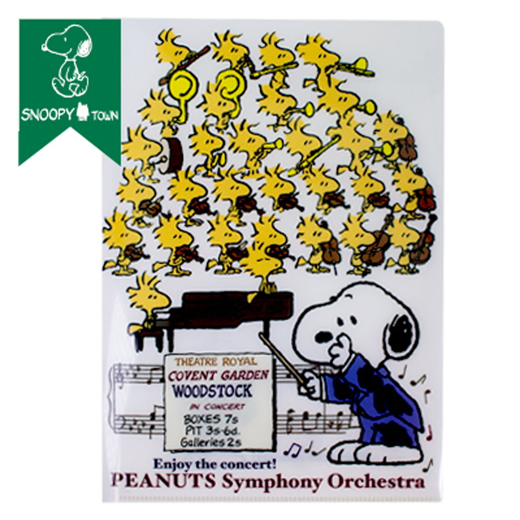 Peanuts Snoopy Punched File A5W Woodstock Orchestra