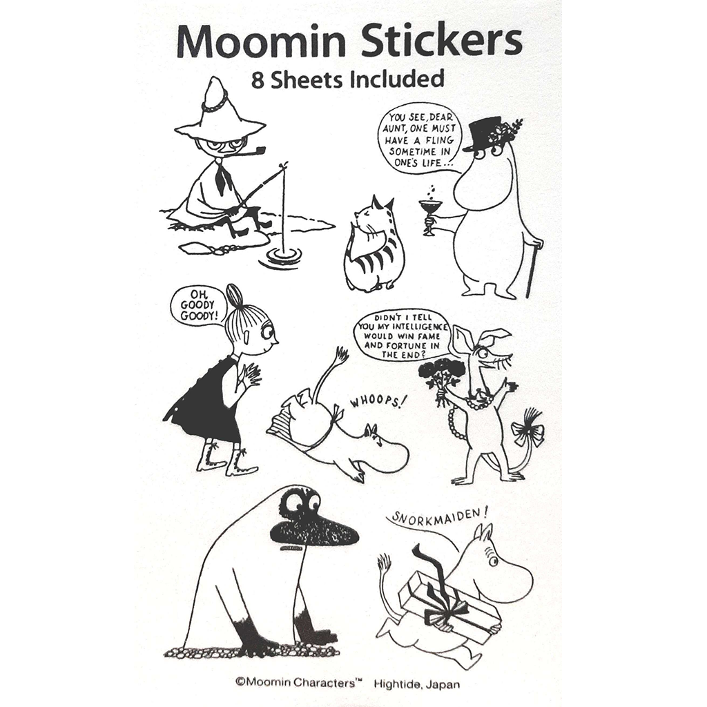 HIGHTIDE Moomin Fishing Black Stickers - tokopie