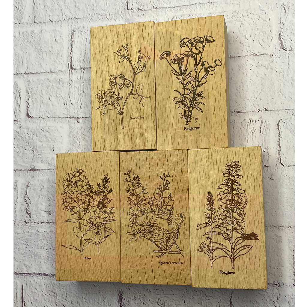 Floral Taiwan Rubber Stamp Set