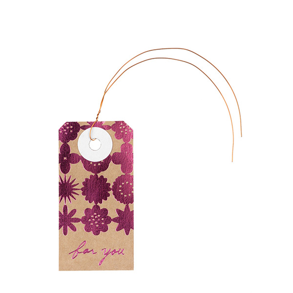 Midori Paper Tag Floral Pink