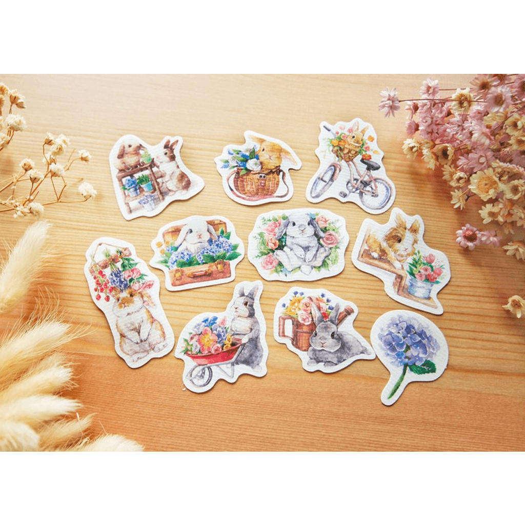 Maruco Art Sticker Flower And Rabbit